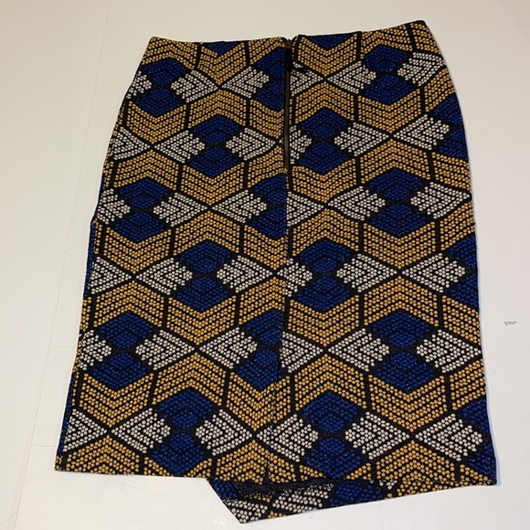 Anthropologie Maeve Blue and Yellow Pencil Skirt - Women’s Size 12 - Picture 4 of 7